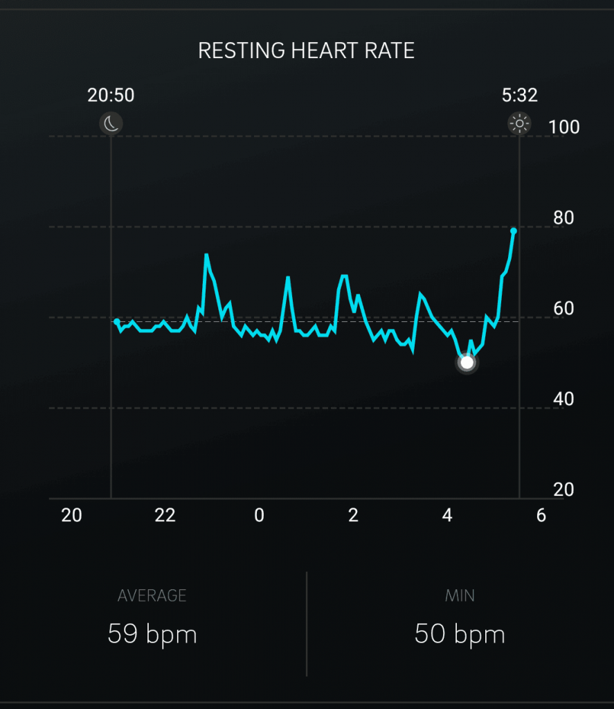 Oura ring resting heart rate measurement